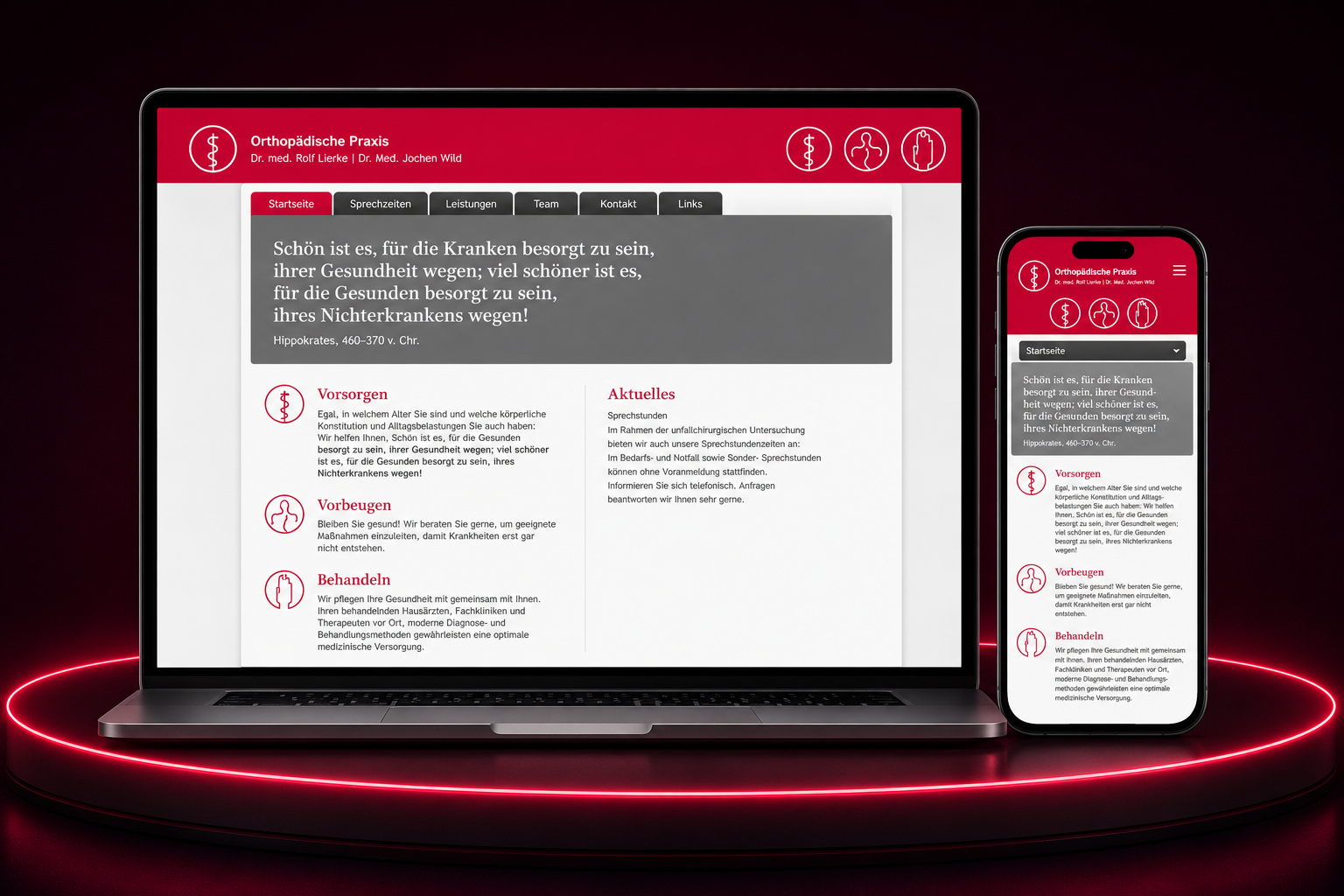Orthopadische project mockup by Timeline Soft
