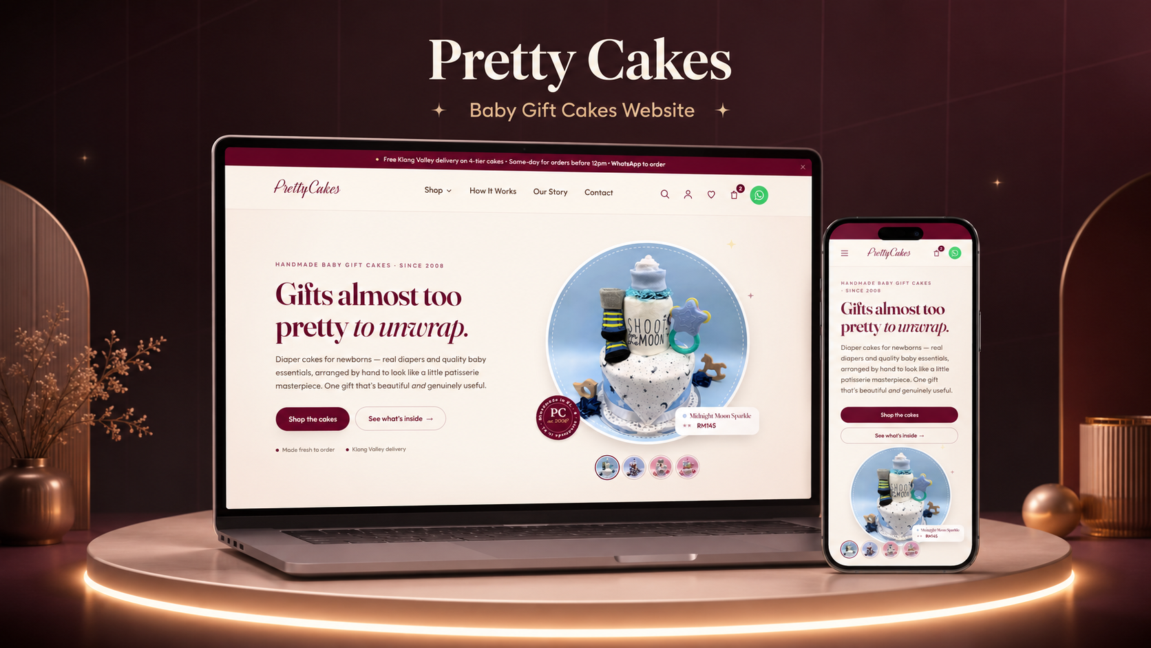 Pretty Cakes project mockup by Timeline Soft
