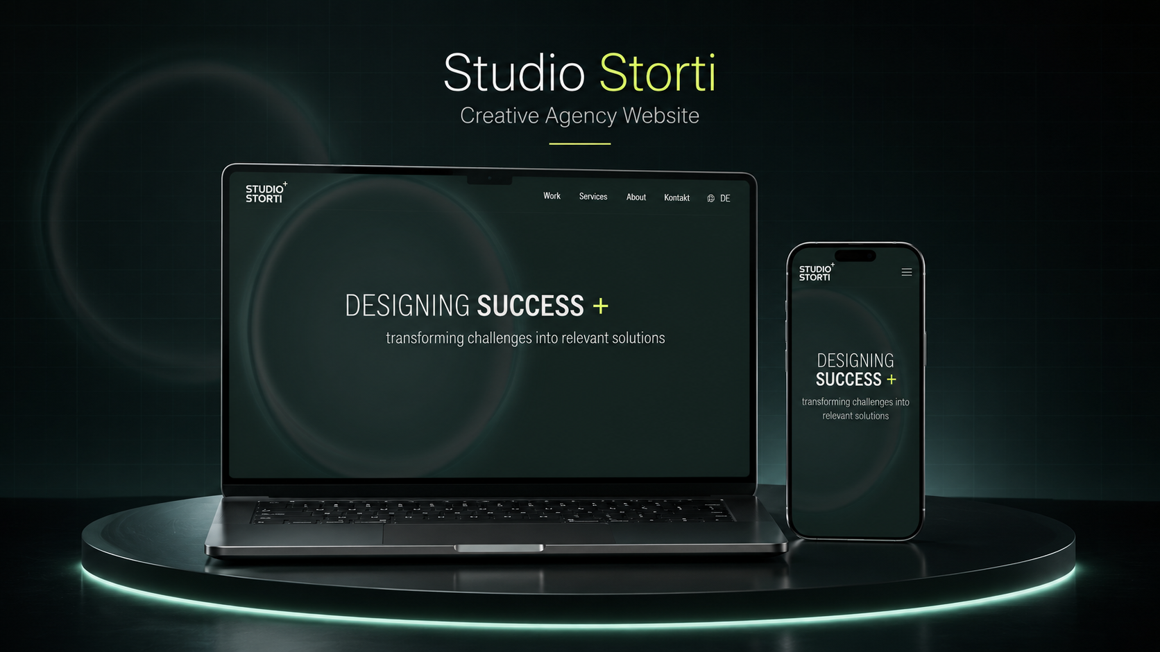 Studio Storti website mockup by Timeline Soft