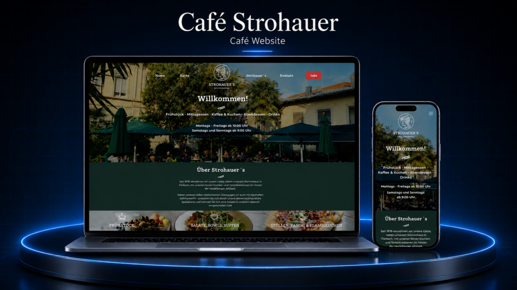 Cafe Strohauer project mockup by Timeline Soft