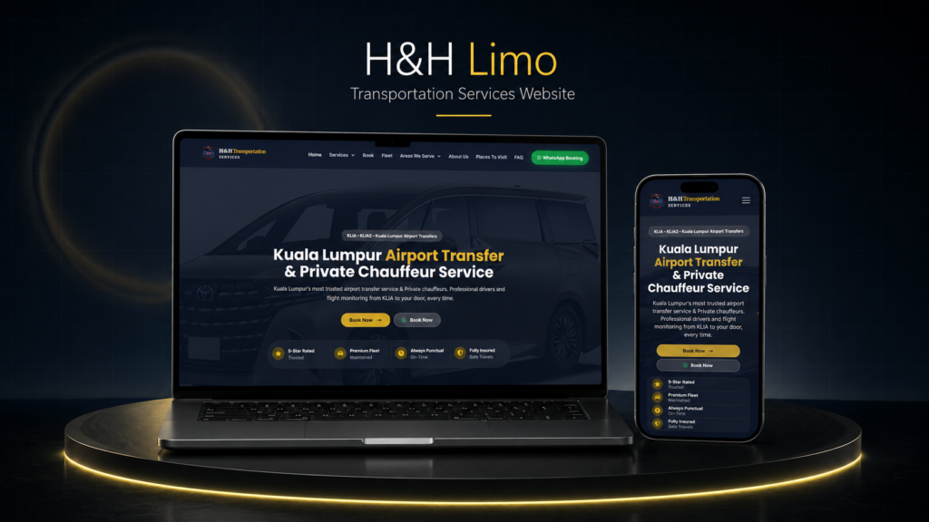HNH Limo project mockup by Timeline Soft