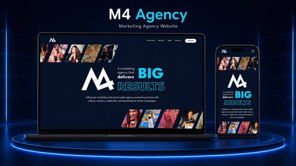 M4 Agency project mockup by Timeline Soft