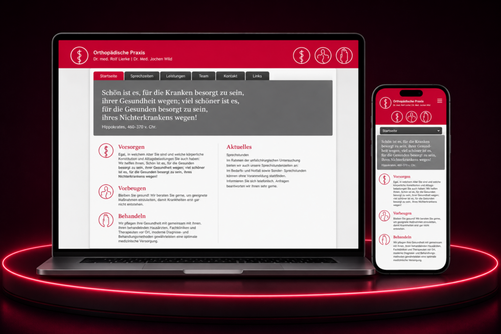 Orthopadische project mockup by Timeline Soft