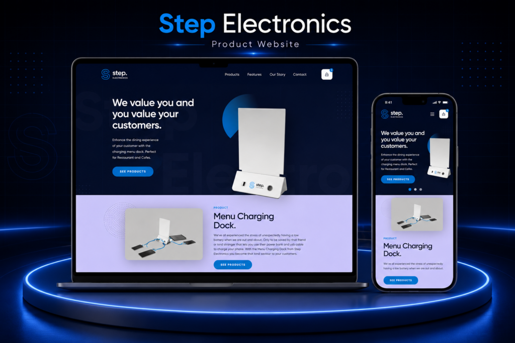 Step Electronics project mockup by Timeline Soft